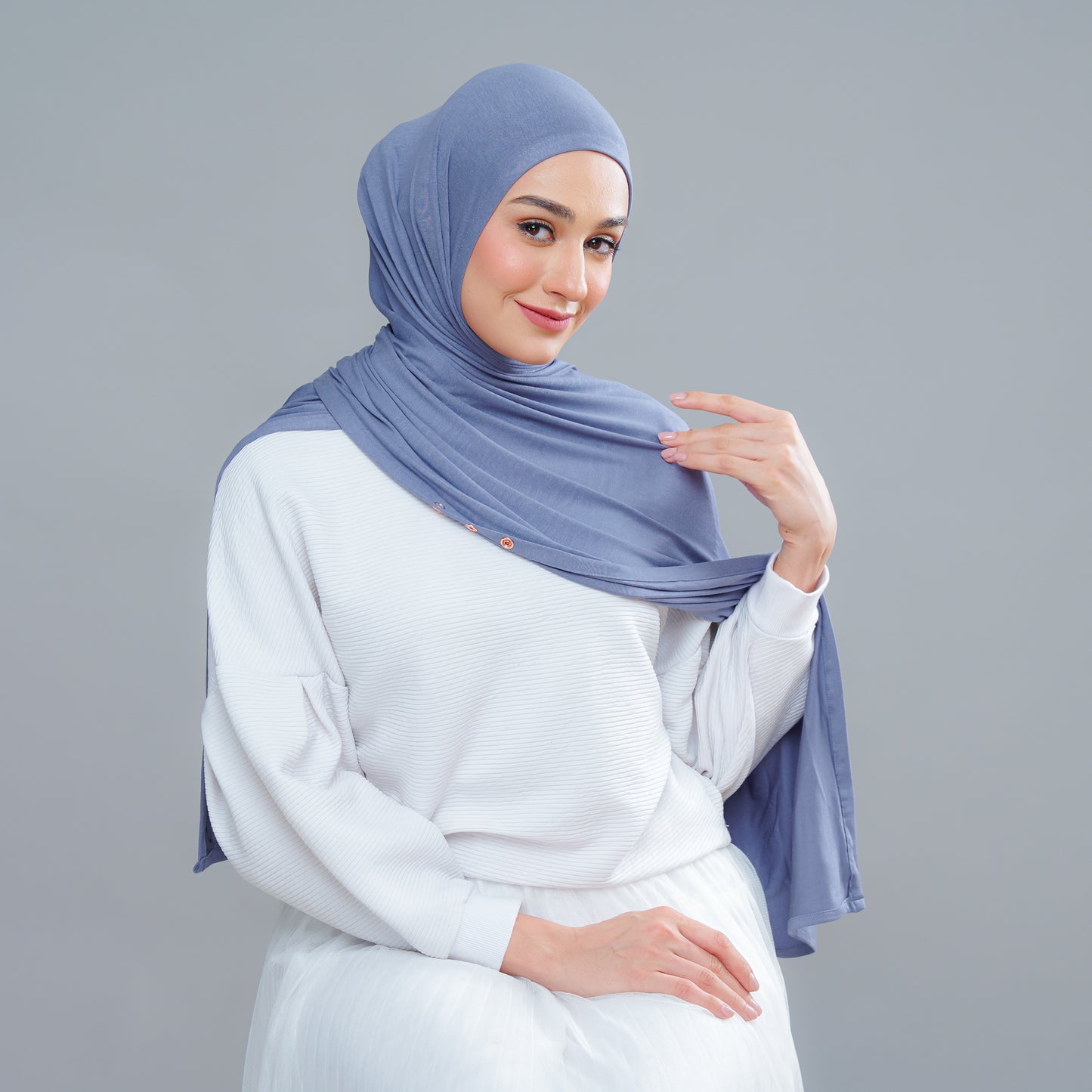 Lazy Shawl in Dusty Blue