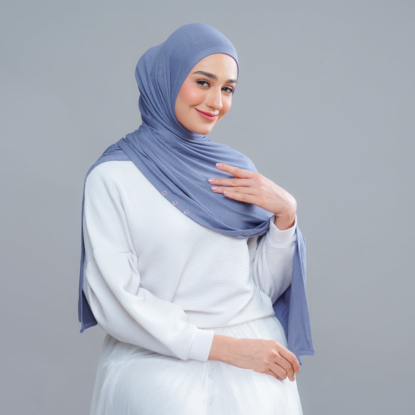 Lazy Shawl in Dusty Blue