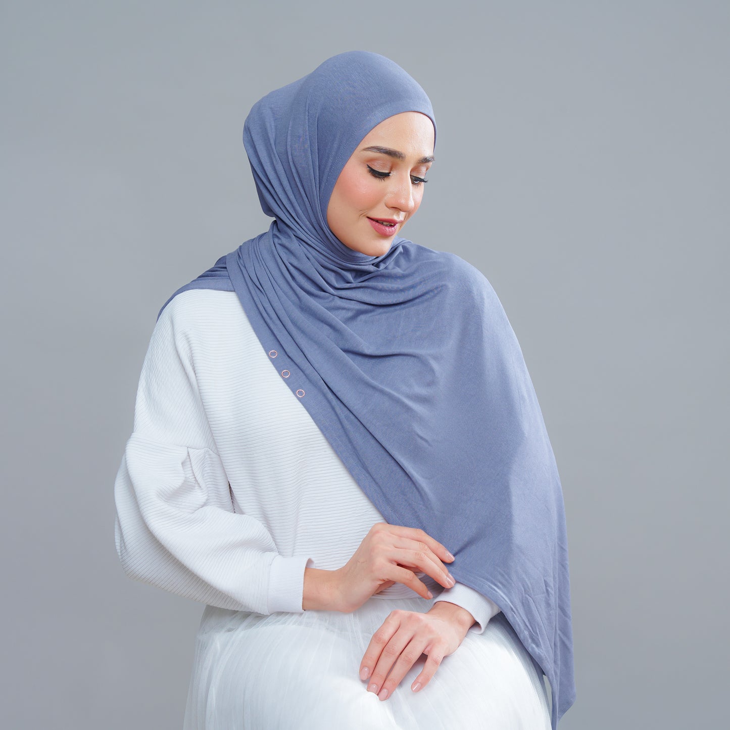 Lazy Shawl in Dusty Blue