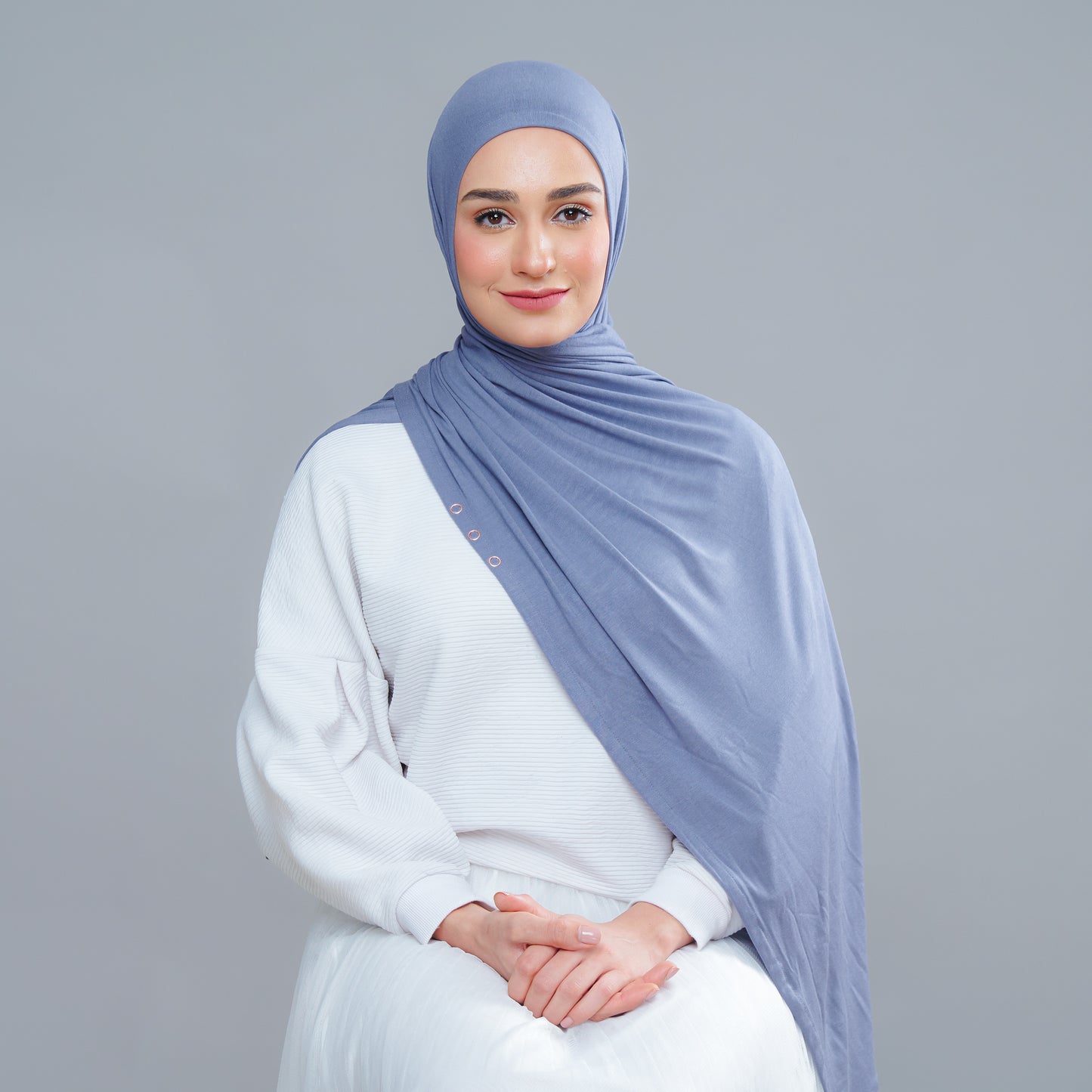 Lazy Shawl in Dusty Blue
