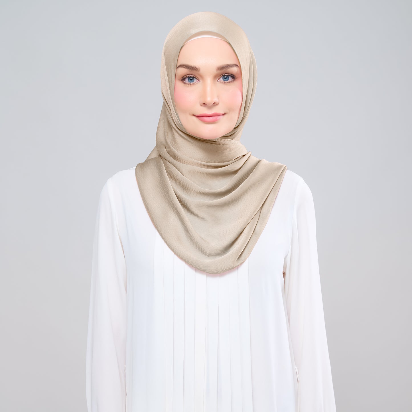 Scarlet Silk Shawl in Latte