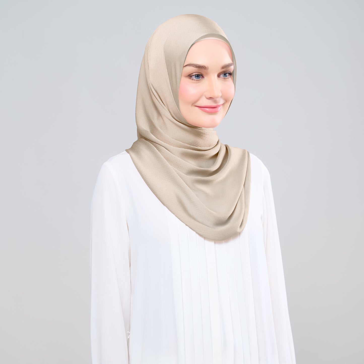 Scarlet Silk Shawl in Latte