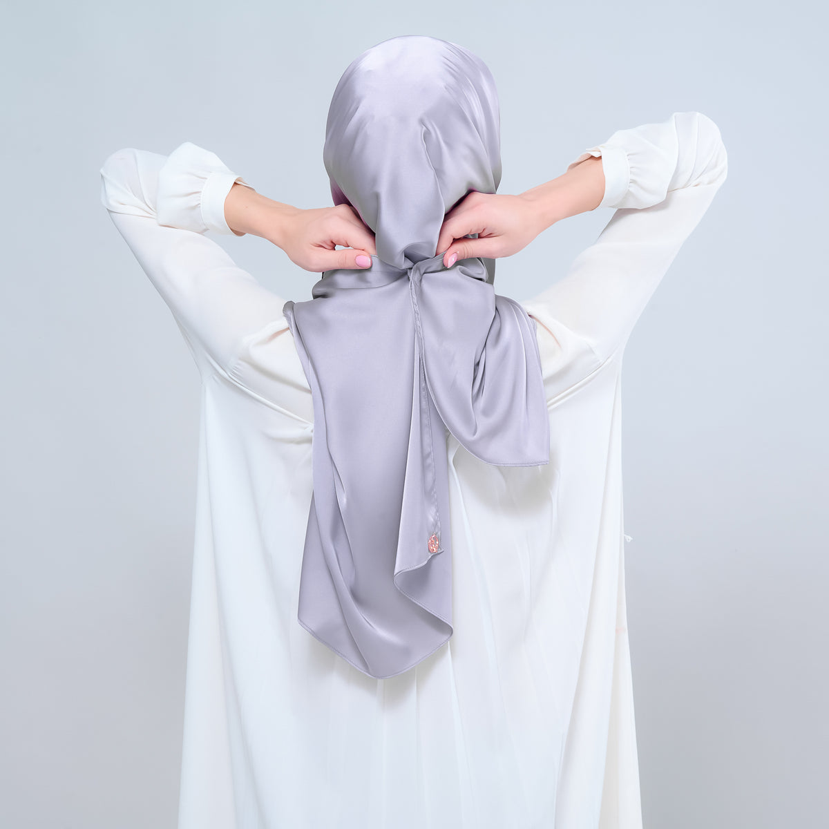 Instant Tag n' Go Shawl | Satin Silk in Metal Grey