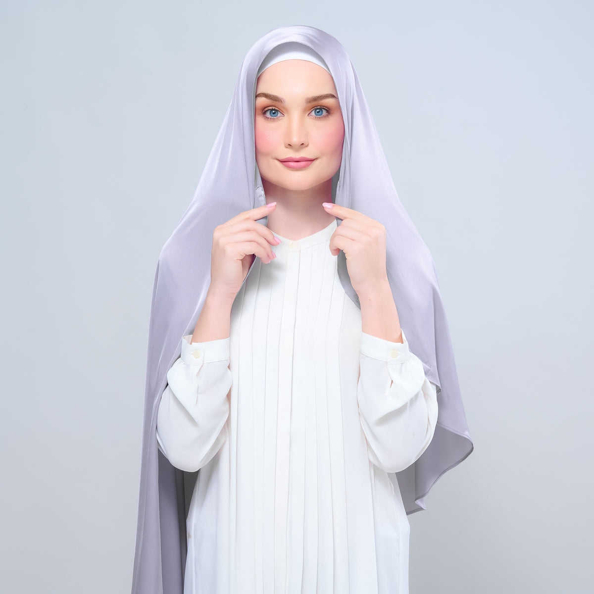 Instant Tag n' Go Shawl | Satin Silk in Metal Grey