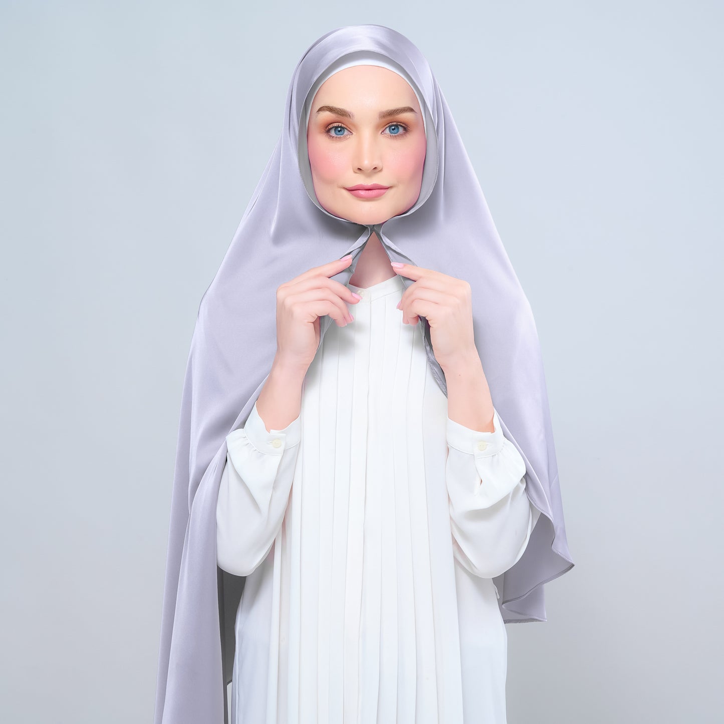 Instant Tag n' Go Shawl | Satin Silk in Metal Grey