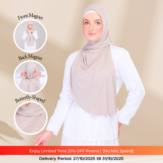 Instant Tag n' Go Shawl | Ribbed Jersey in Natural Sand