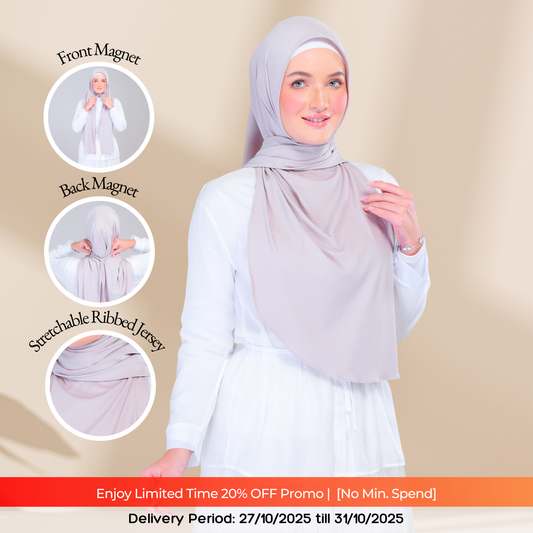 Instant Tag n' Go Shawl | Ribbed Jersey in Taupe