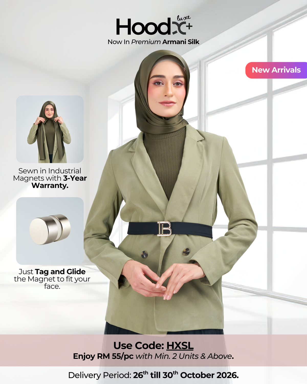 HoodX⁺Plus Luxe in Terra Olive