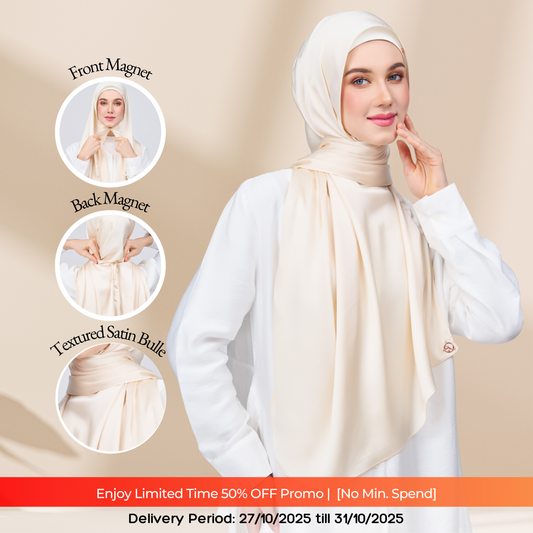 Instant Tag n' Go Shawl | Satin Bulle in Bridal Cream