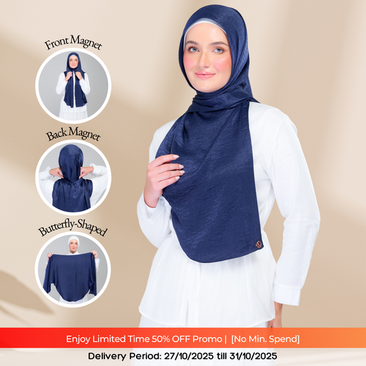 Instant Tag n' Go Butterfly | Textured Silk in Navy Blue