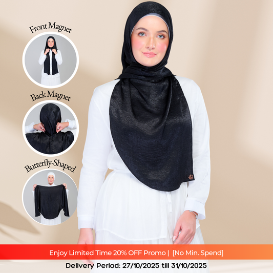 Instant Tag n' Go Butterfly | Textured Silk in Black