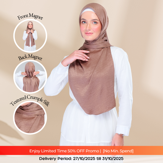 Instant Tag n' Go Shawl | Textured Silk in Mocha