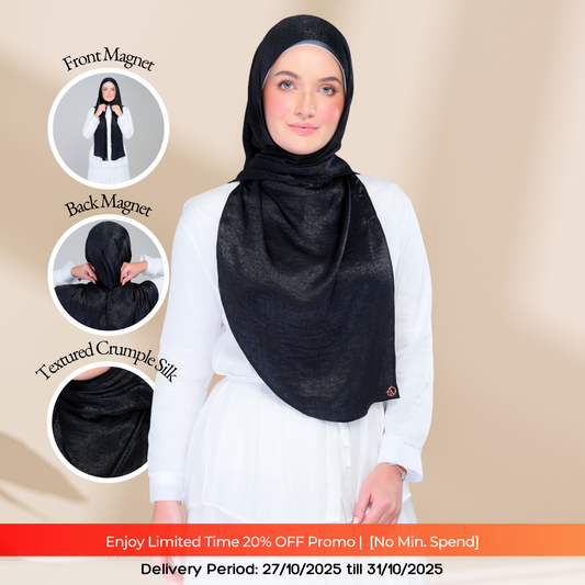 Instant Tag n' Go Shawl | Textured Silk in Black