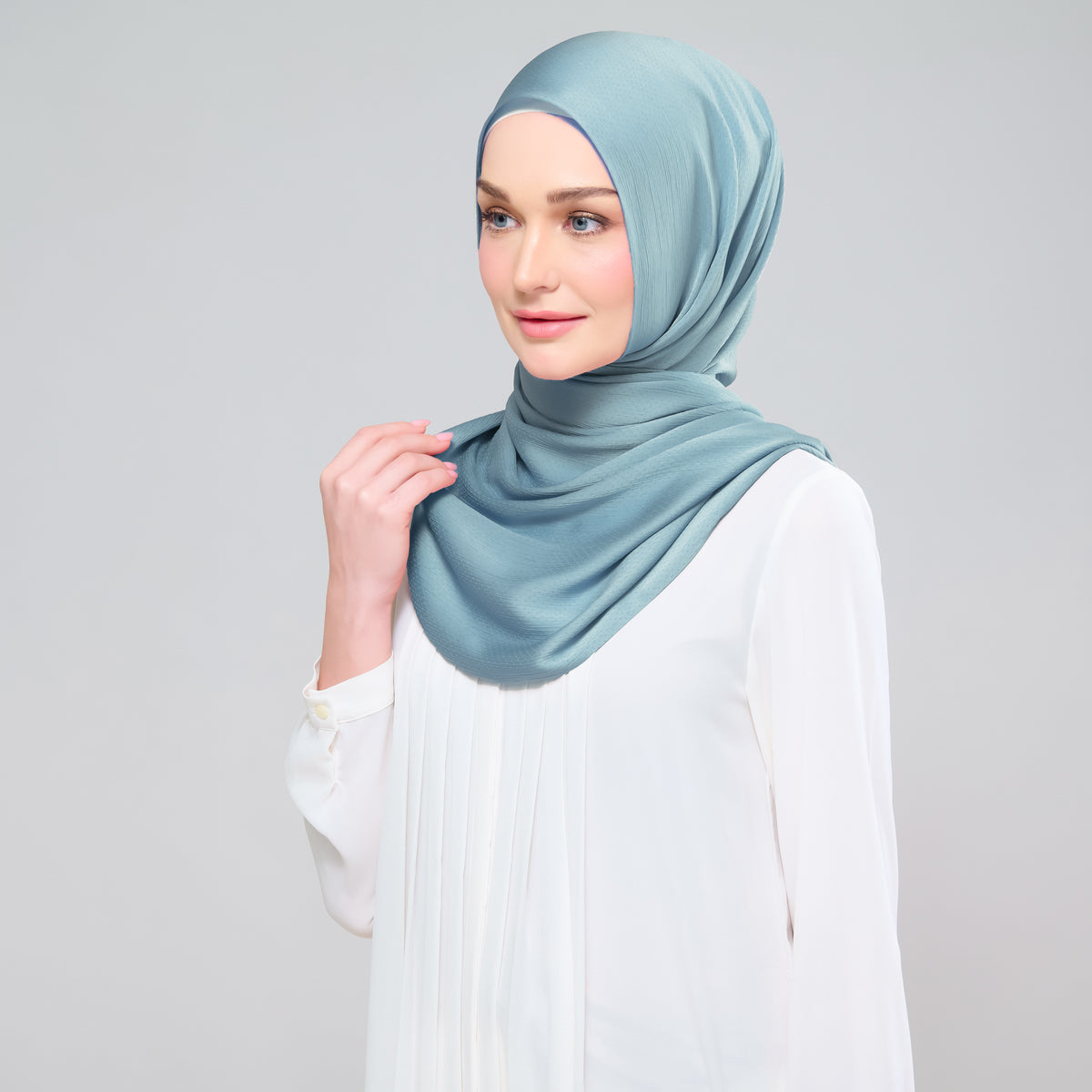 Scarlet Silk Shawl in Teal