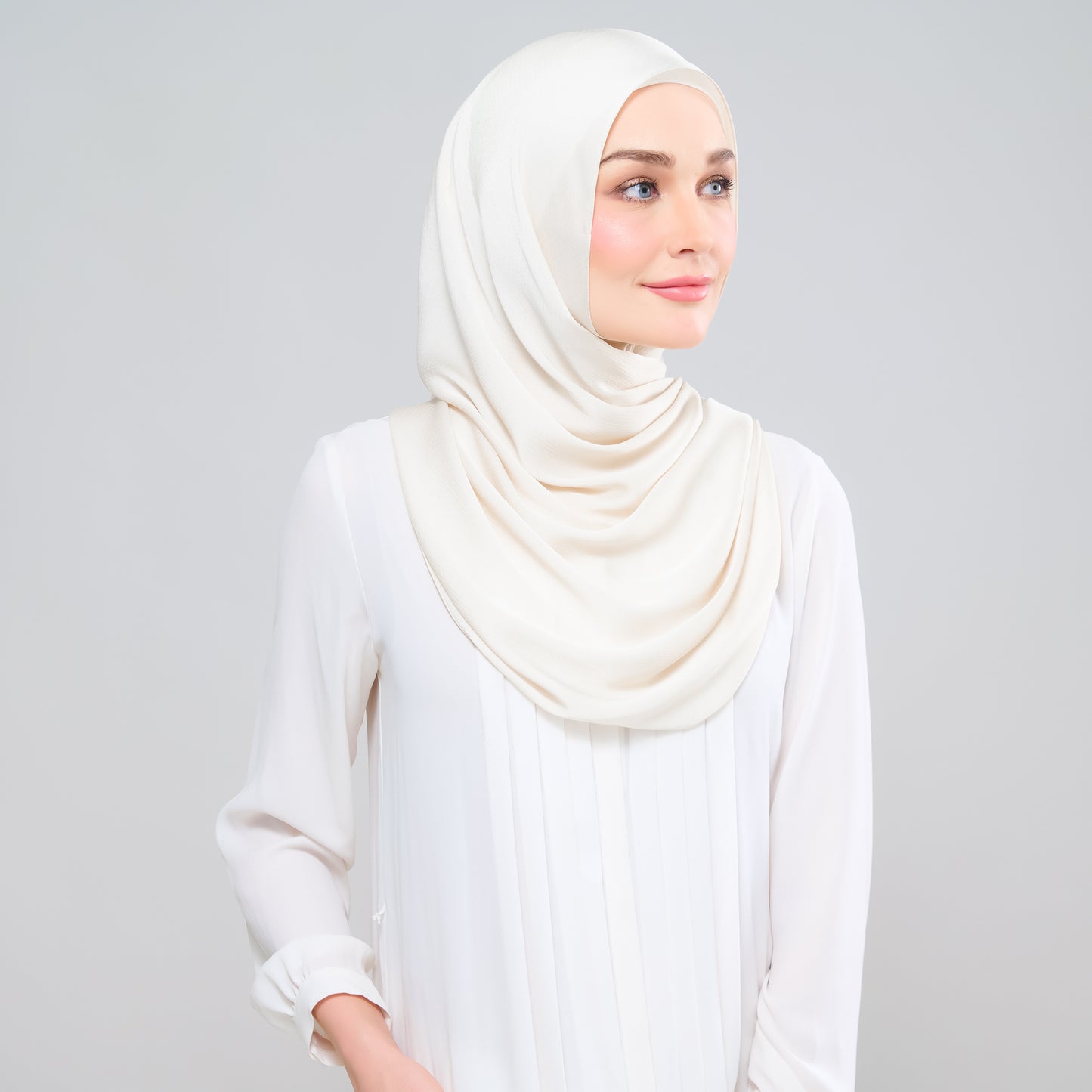 Scarlet Silk Shawl in Warm White