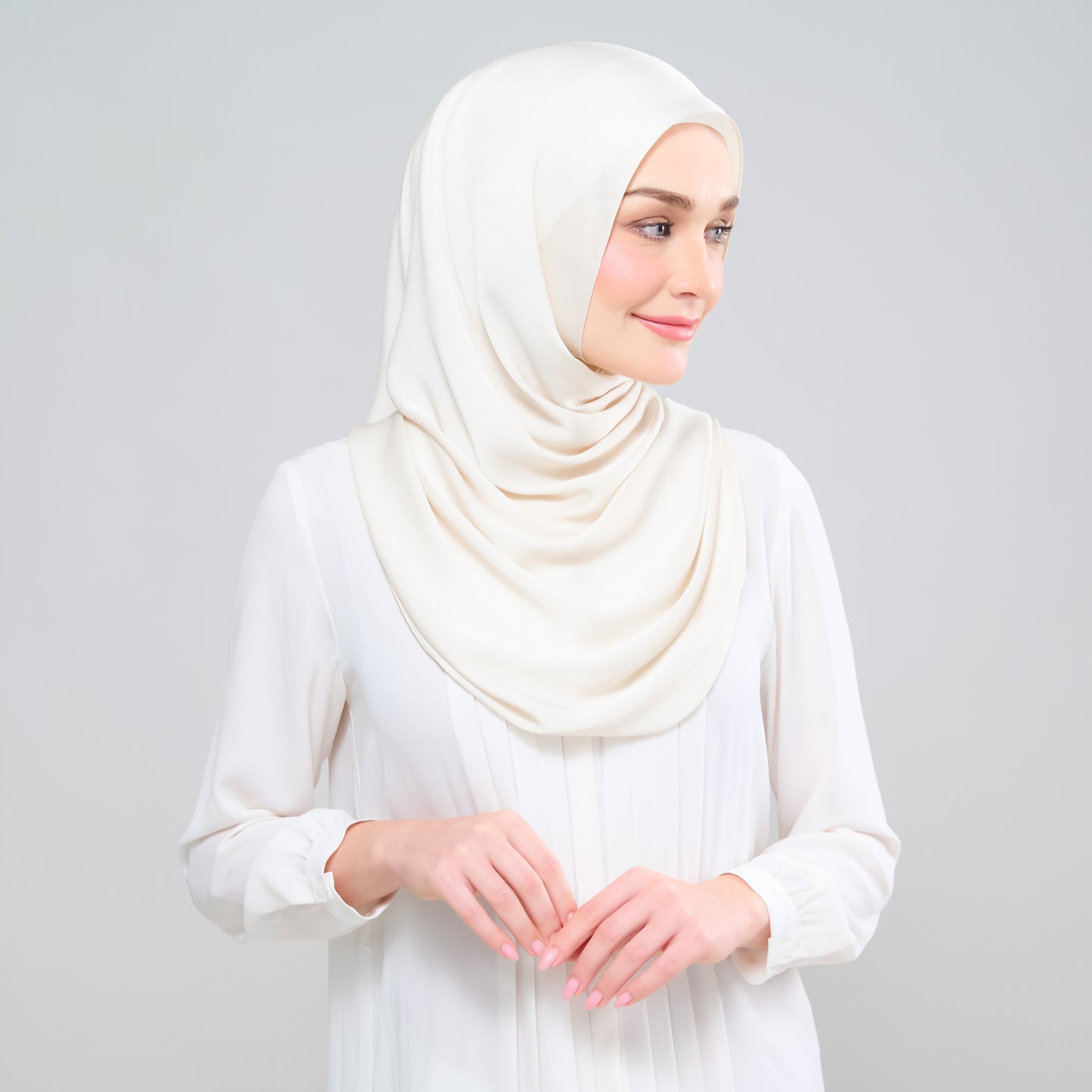 Scarlet Silk Shawl in Warm White