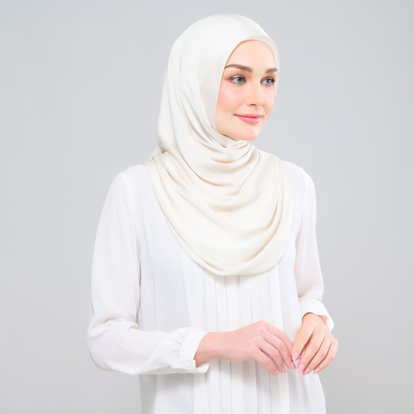 Scarlet Silk Shawl in Warm White