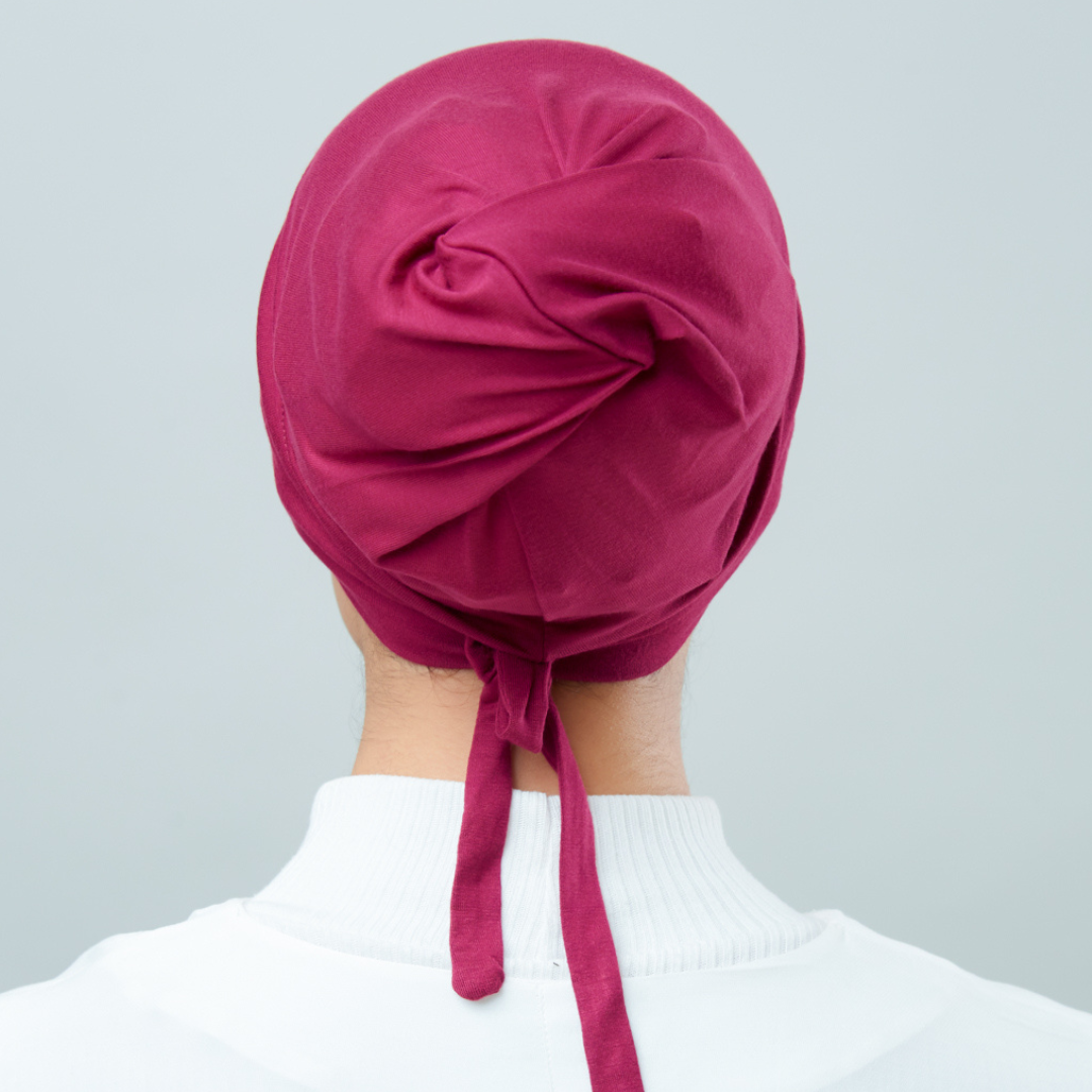 Tie-Back Viscose Snowcap in Mahagony Red