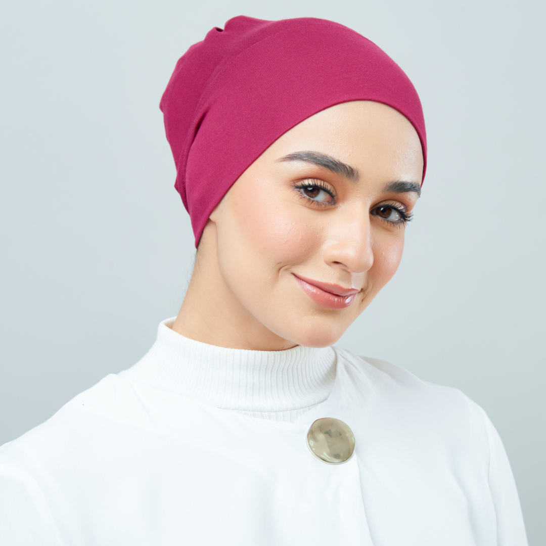 Tie-Back Viscose Snowcap in Mahagony Red