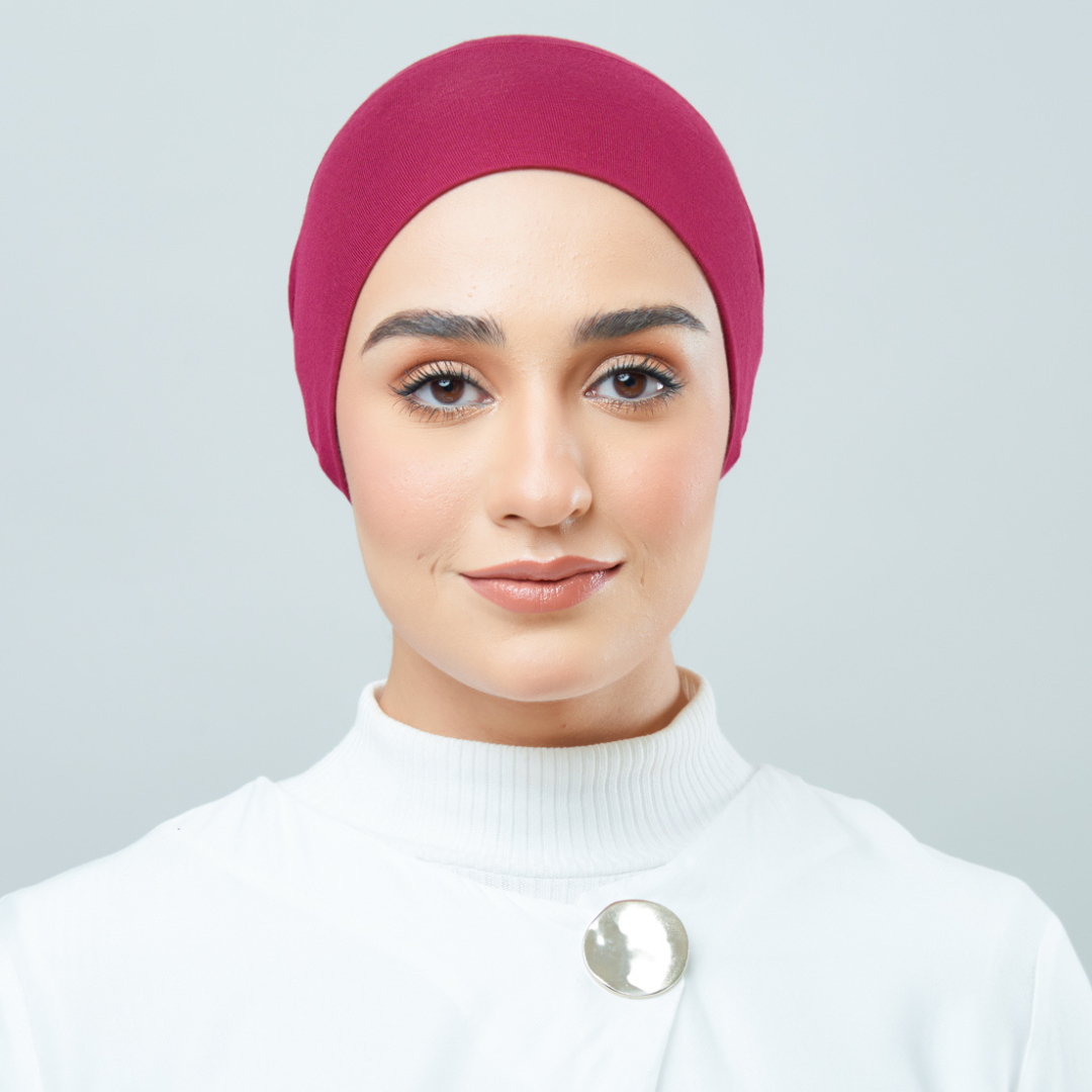 Tie-Back Viscose Snowcap in Mahagony Red