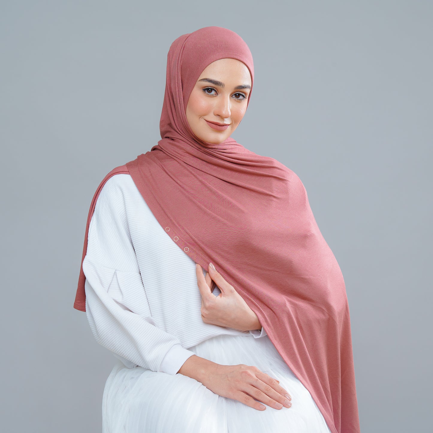 Calla Shawl in Brick Red