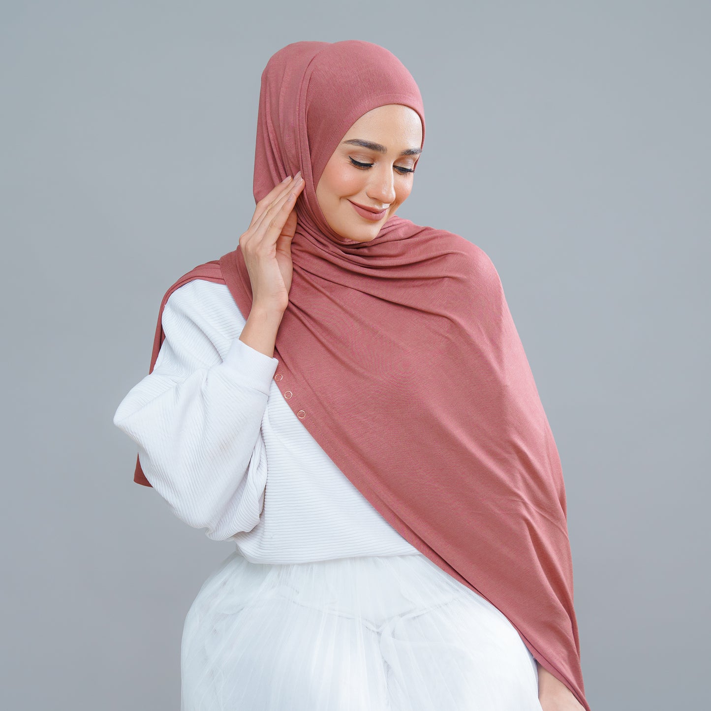 Calla Shawl in Brick Red