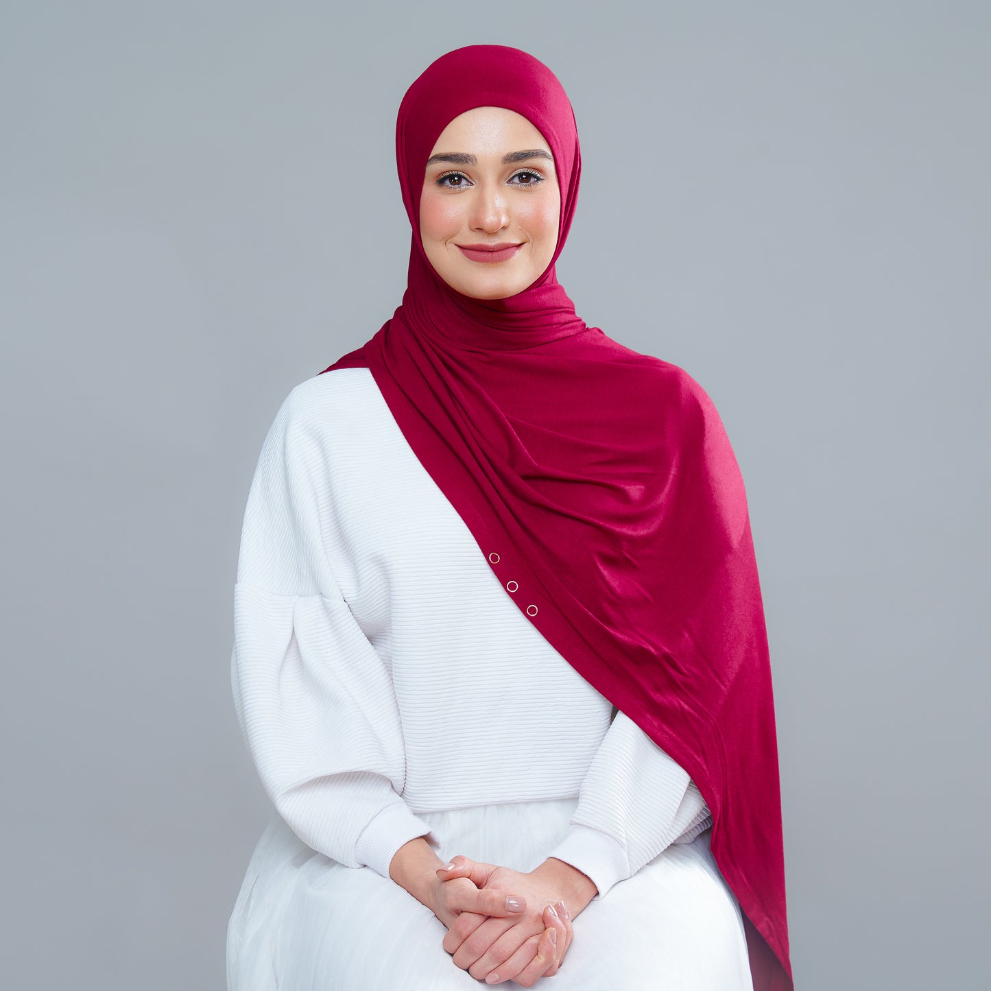 Calla Shawl in Mahagony Red