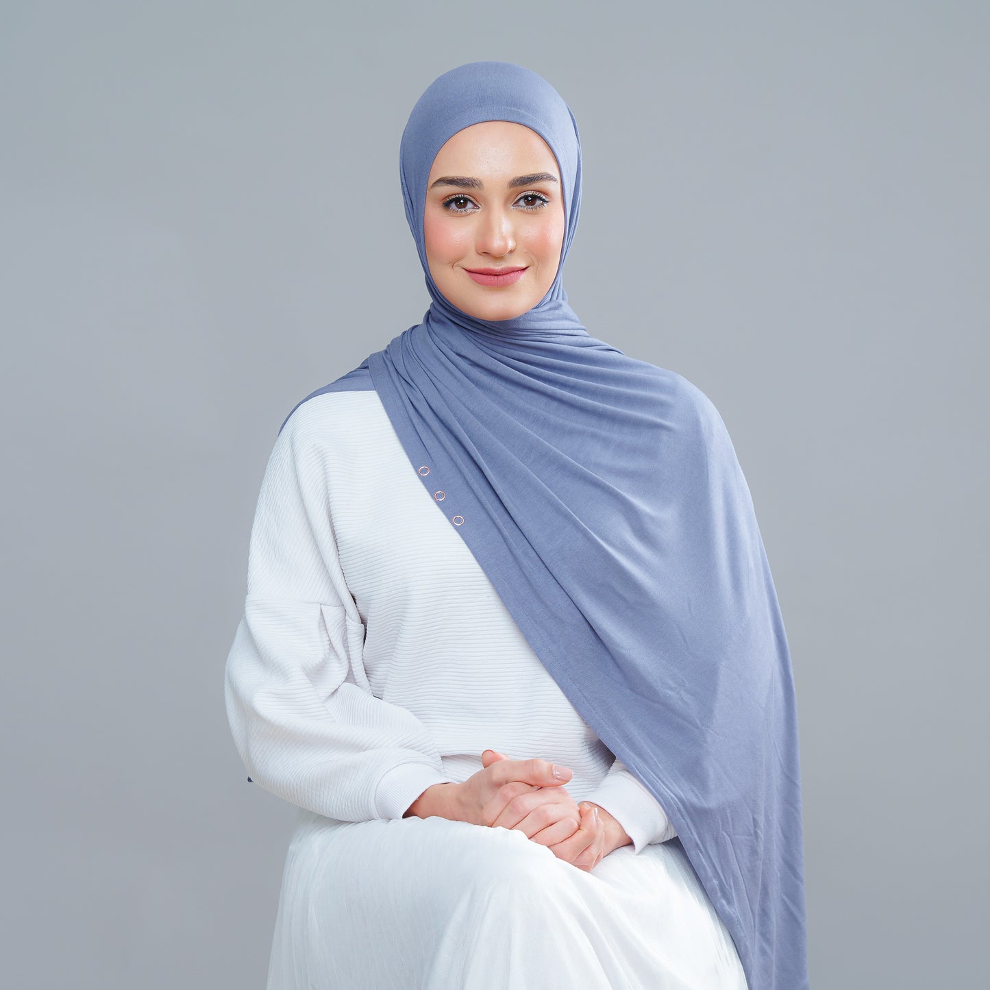 Calla Button Series in Dusty Blue