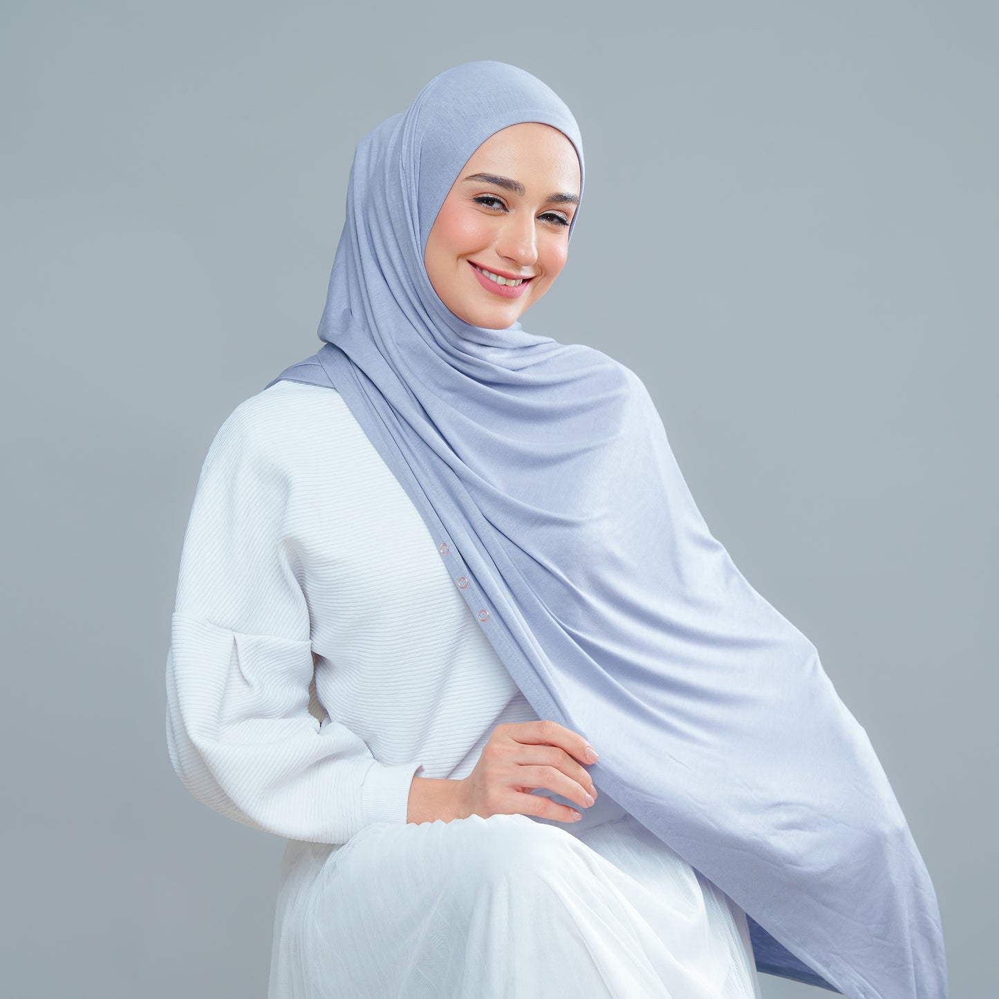 Calla Shawl in Iron Blue