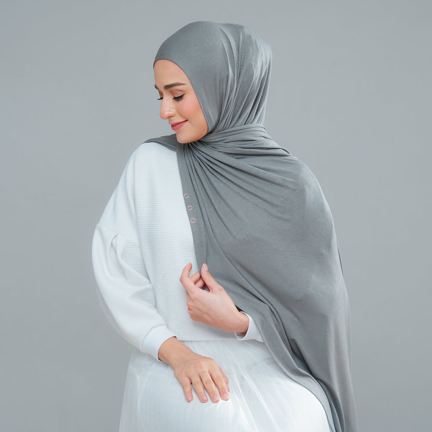 Calla Shawl in Army Grey