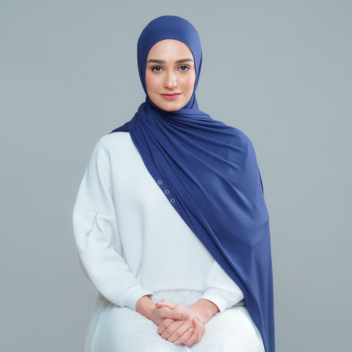 Calla Shawl in Navy Blue