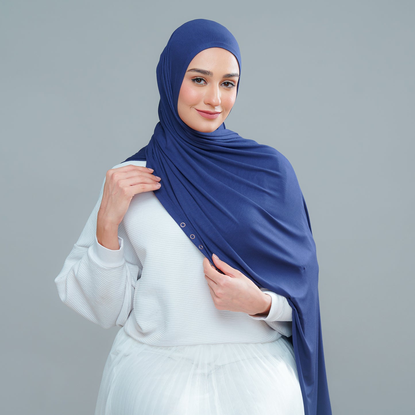 Calla Shawl in Navy Blue