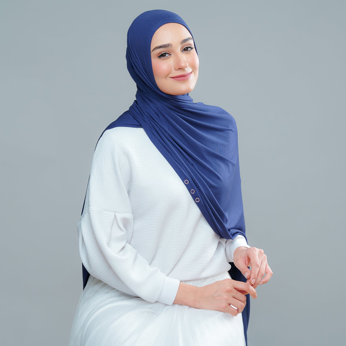 Calla Shawl in Navy Blue