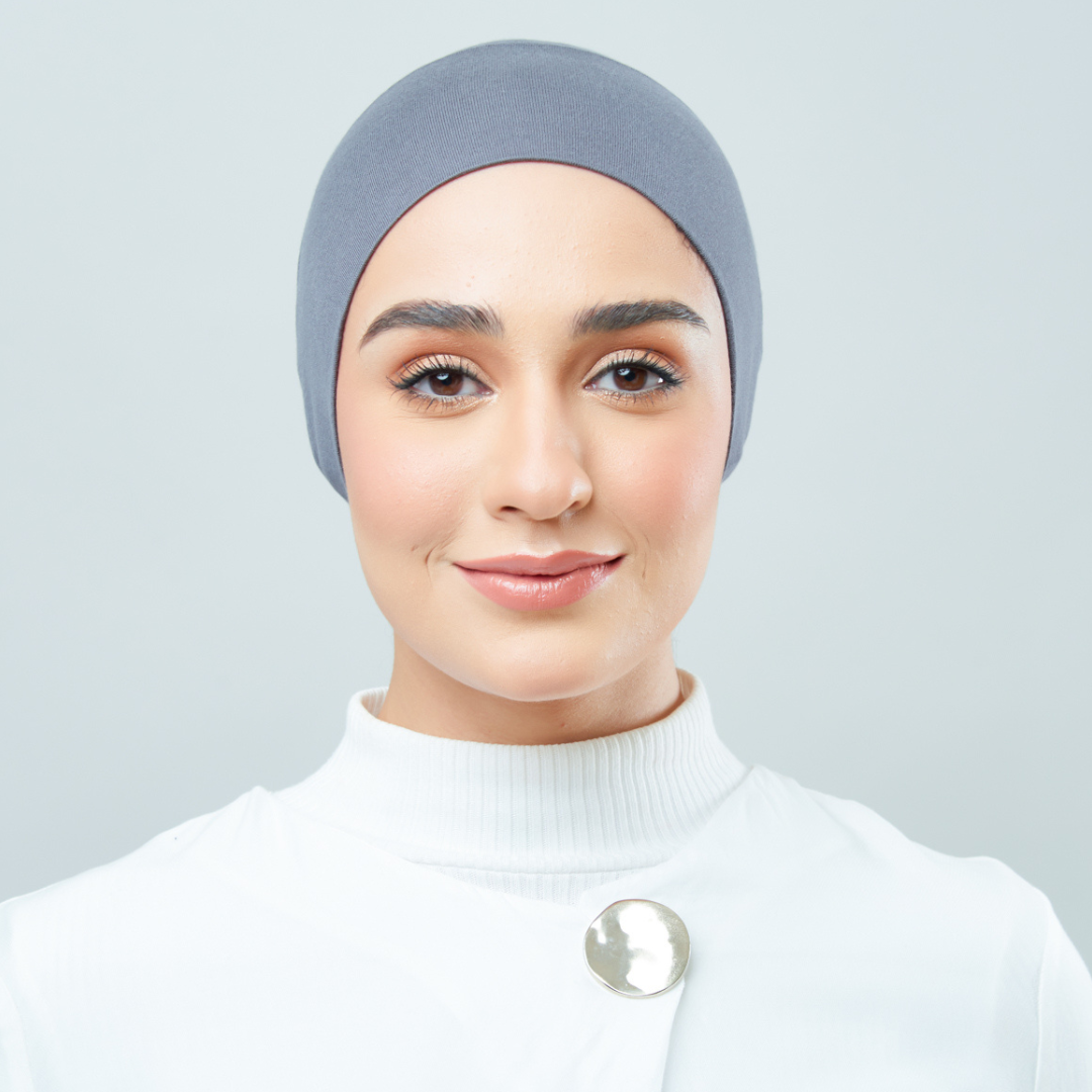 Tie-Back Viscose Snowcap in Charcoal Grey