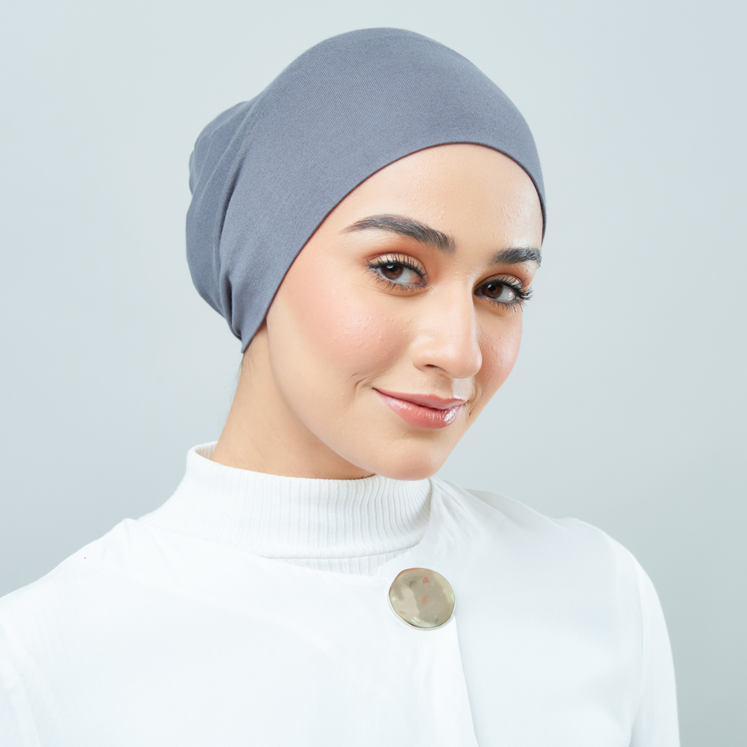 Tie-Back Viscose Snowcap in Charcoal Grey