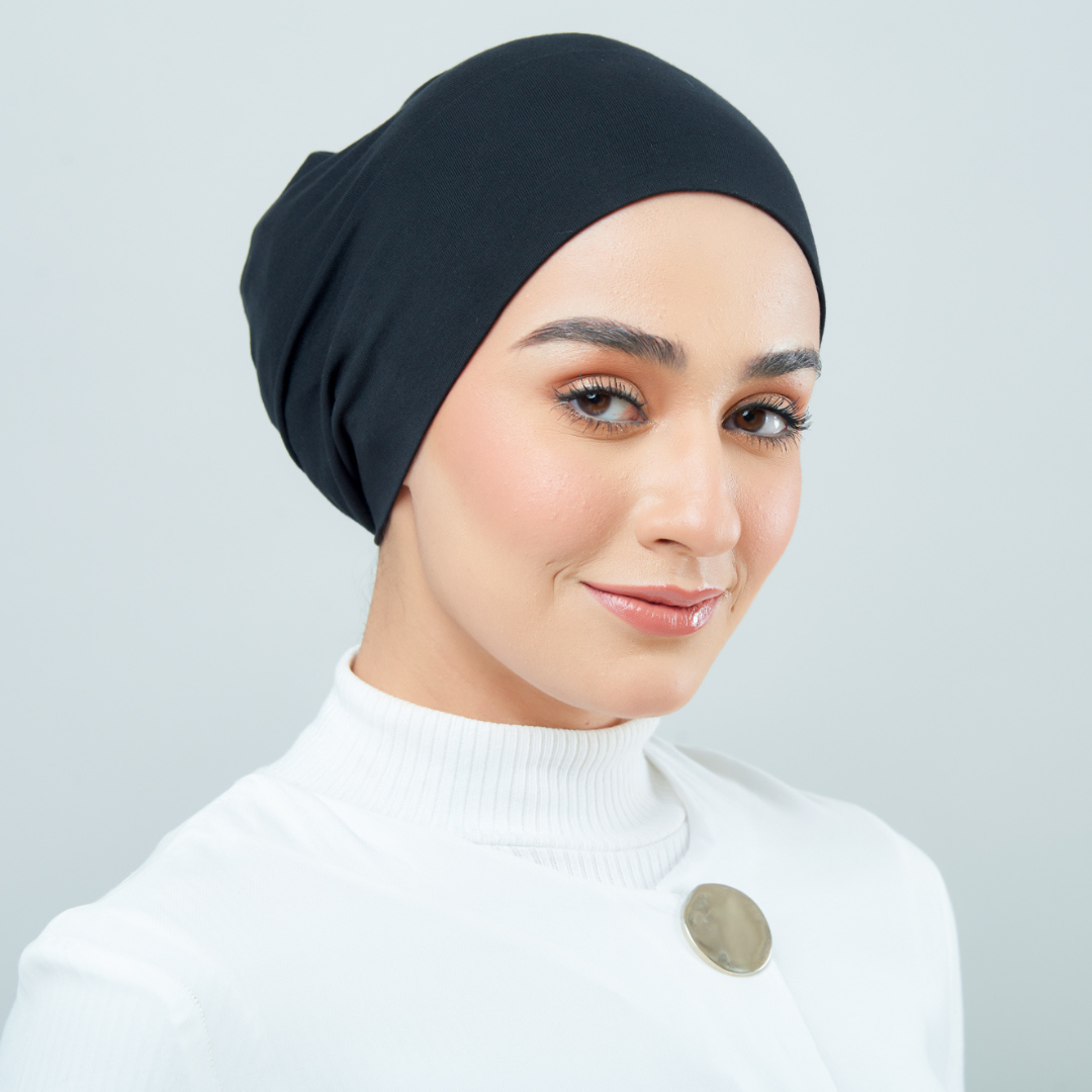 Tie-Back Viscose Snowcap in Onyx Black