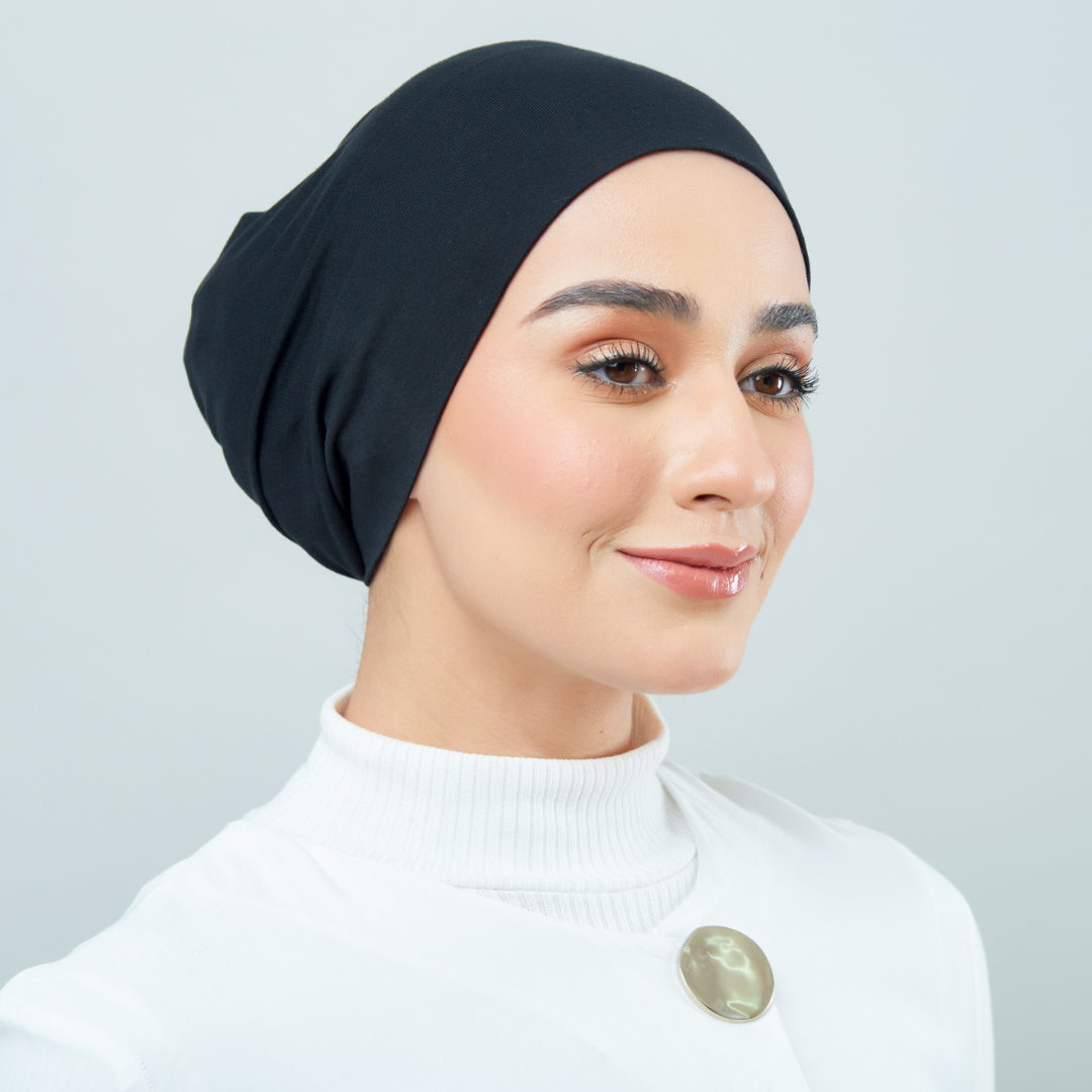 Tie-Back Viscose Snowcap in Onyx Black