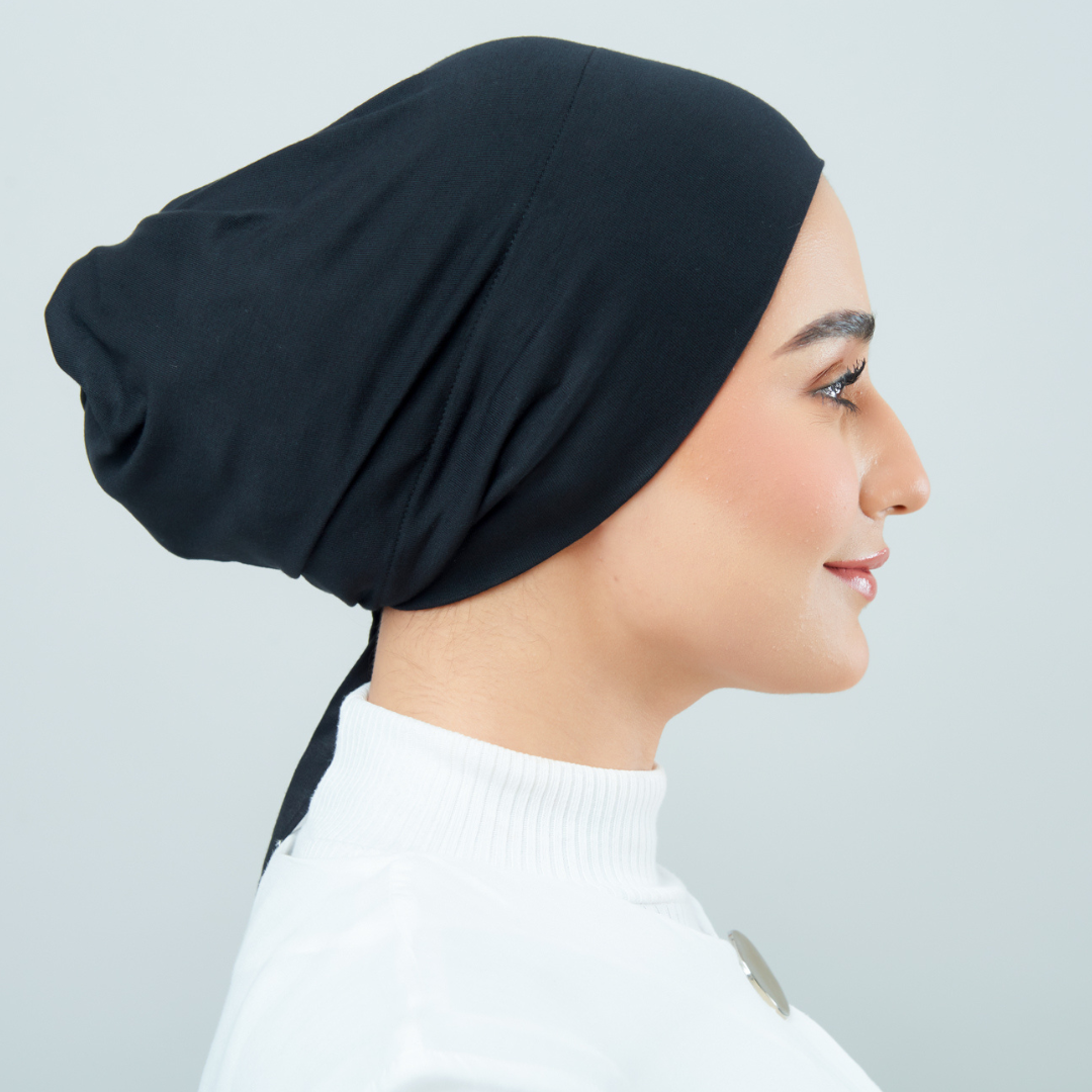 Tie-Back Viscose Snowcap in Onyx Black