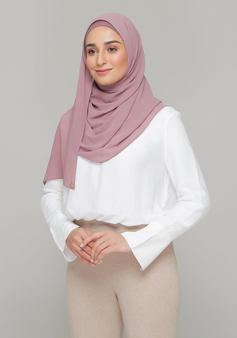 Tie-Back Chiffon Gabana in Dark Mauve