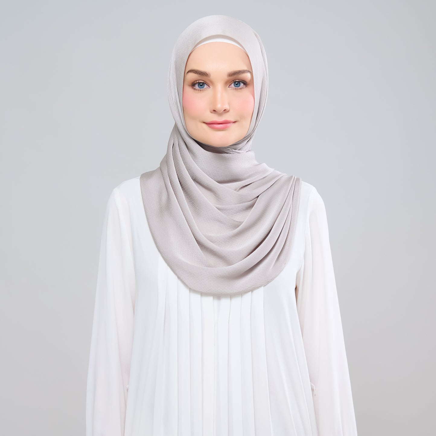 Scarlet Silk Shawl in Cool Taupe