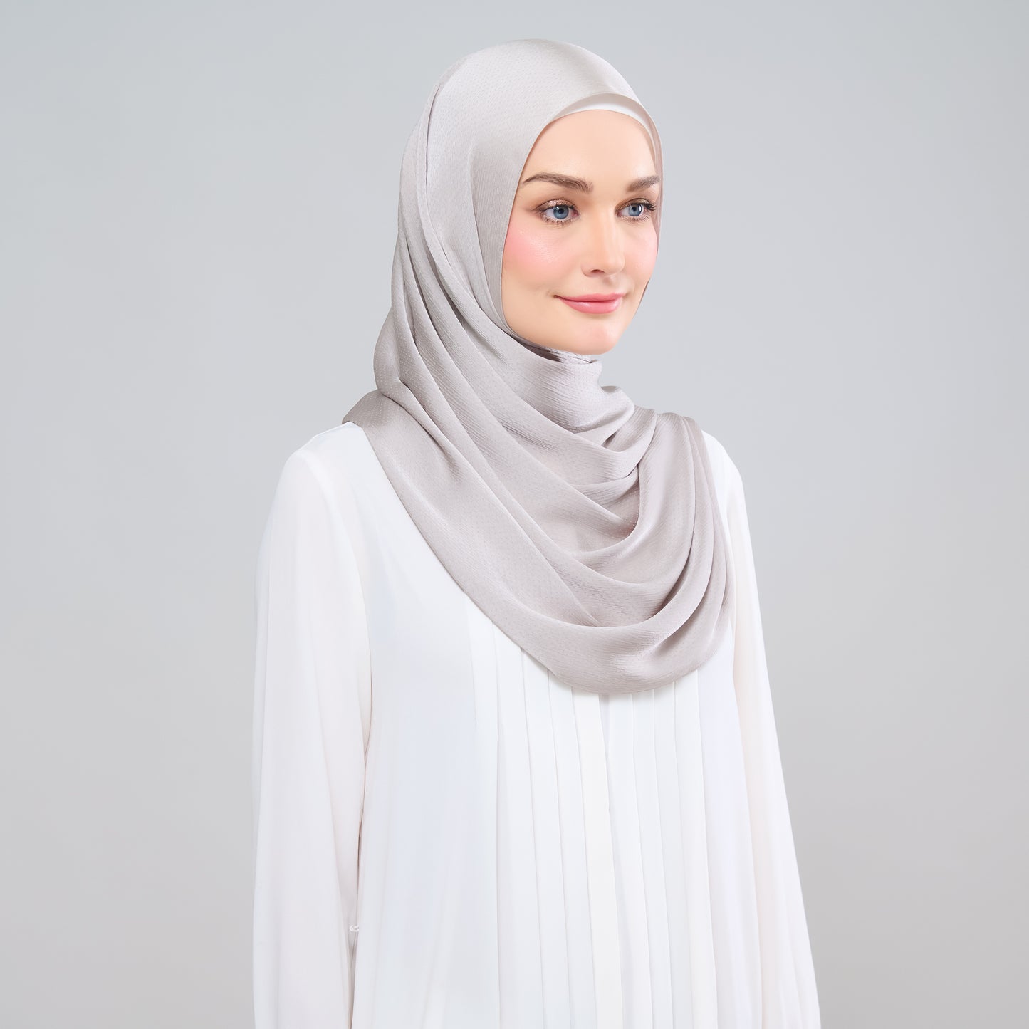 Scarlet Silk Shawl in Cool Taupe