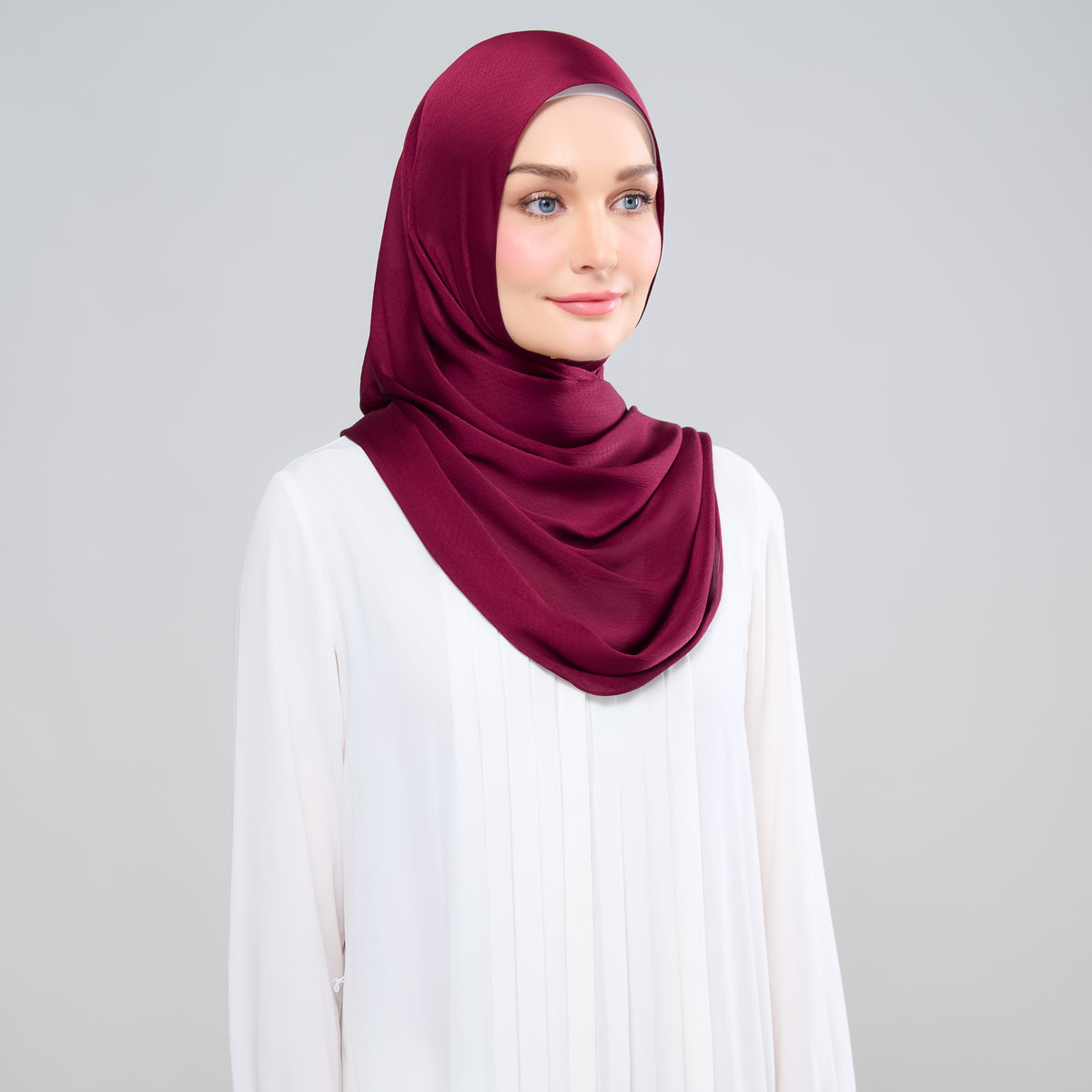 Scarlet Silk Shawl in Mahagony