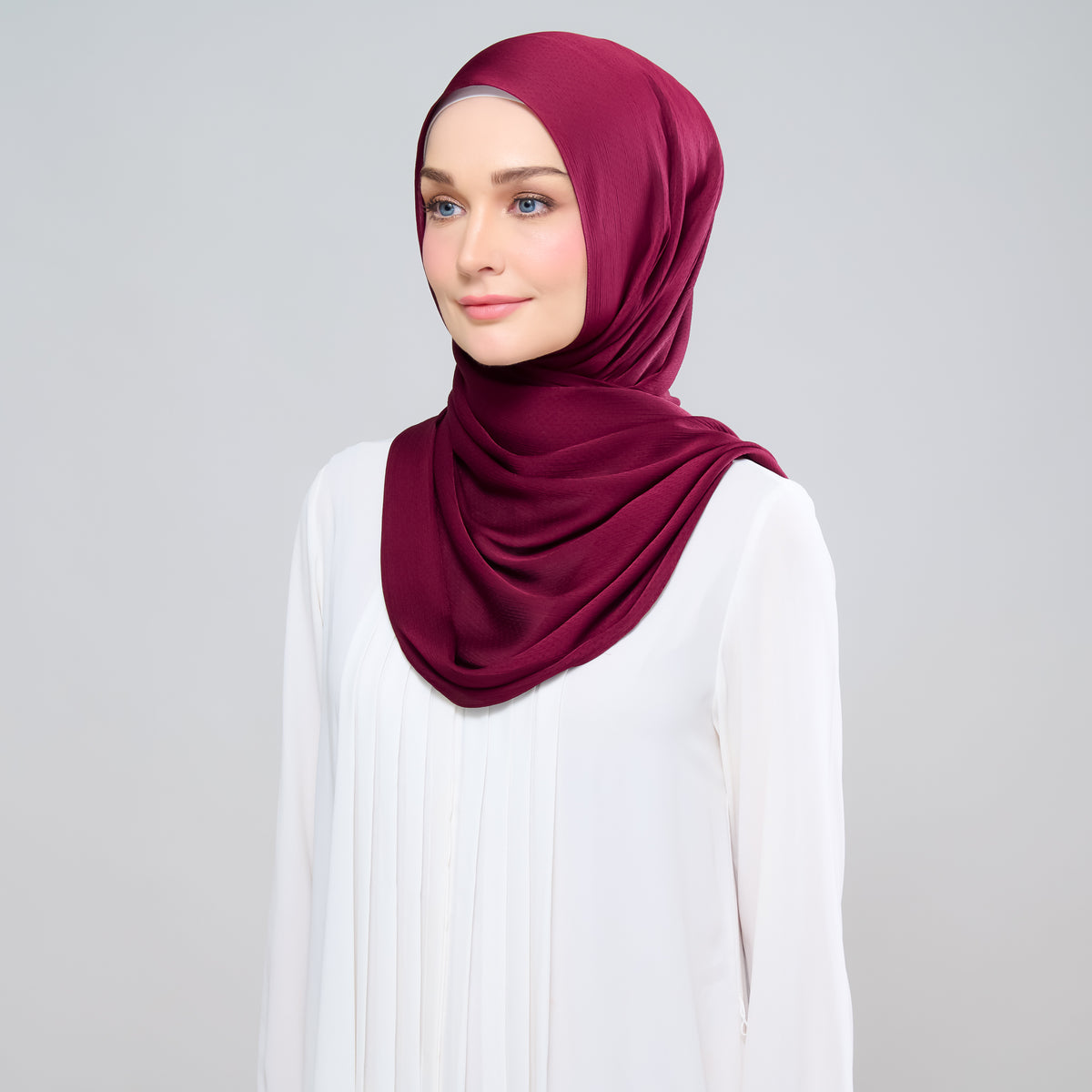 Scarlet Silk Shawl in Mahagony