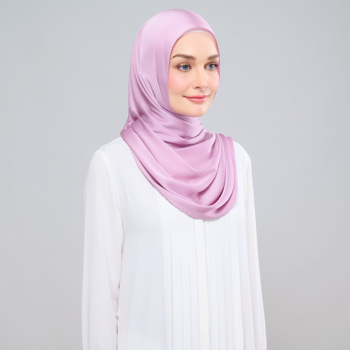 Scarlet Silk Shawl in Soft Lavender
