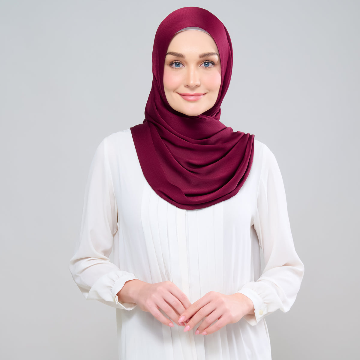 Scarlet Silk Shawl in Mahagony