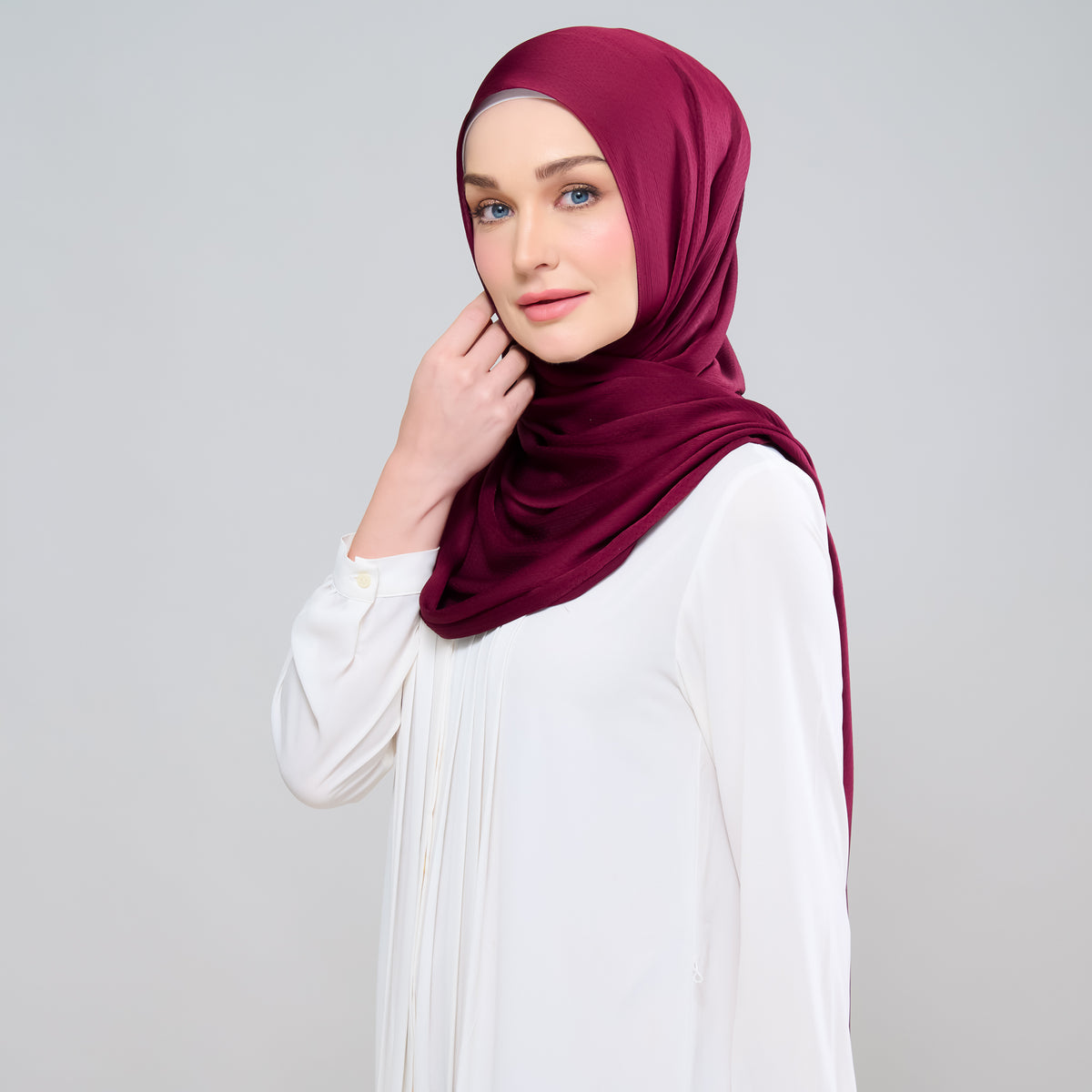 Scarlet Silk Shawl in Mahagony