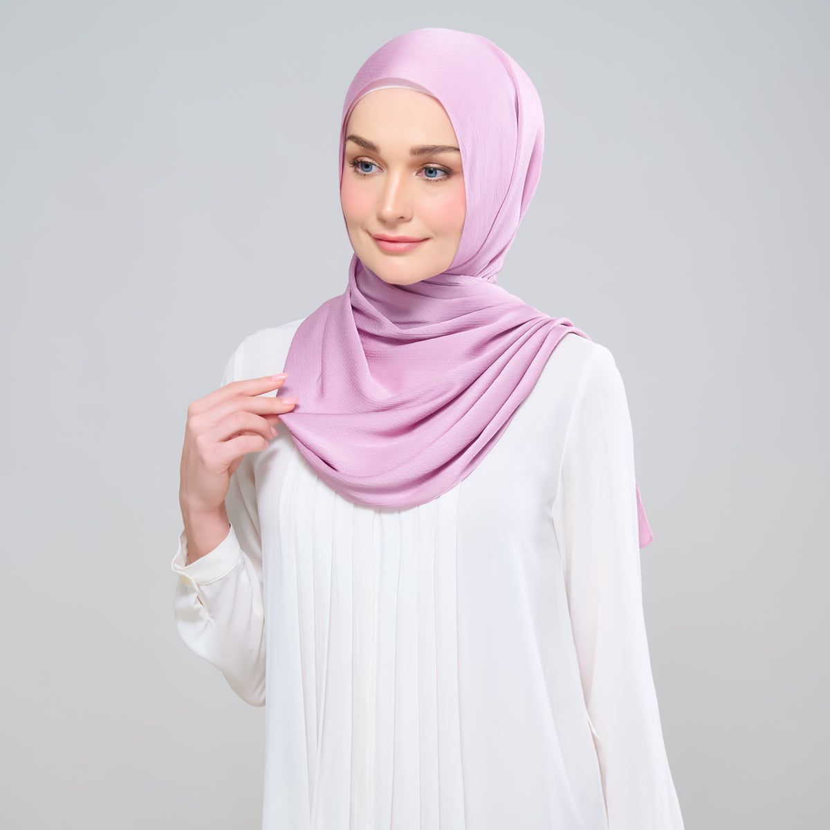Scarlet Silk Shawl in Soft Lavender