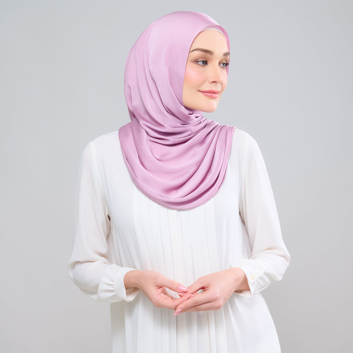 Scarlet Silk Shawl in Soft Lavender
