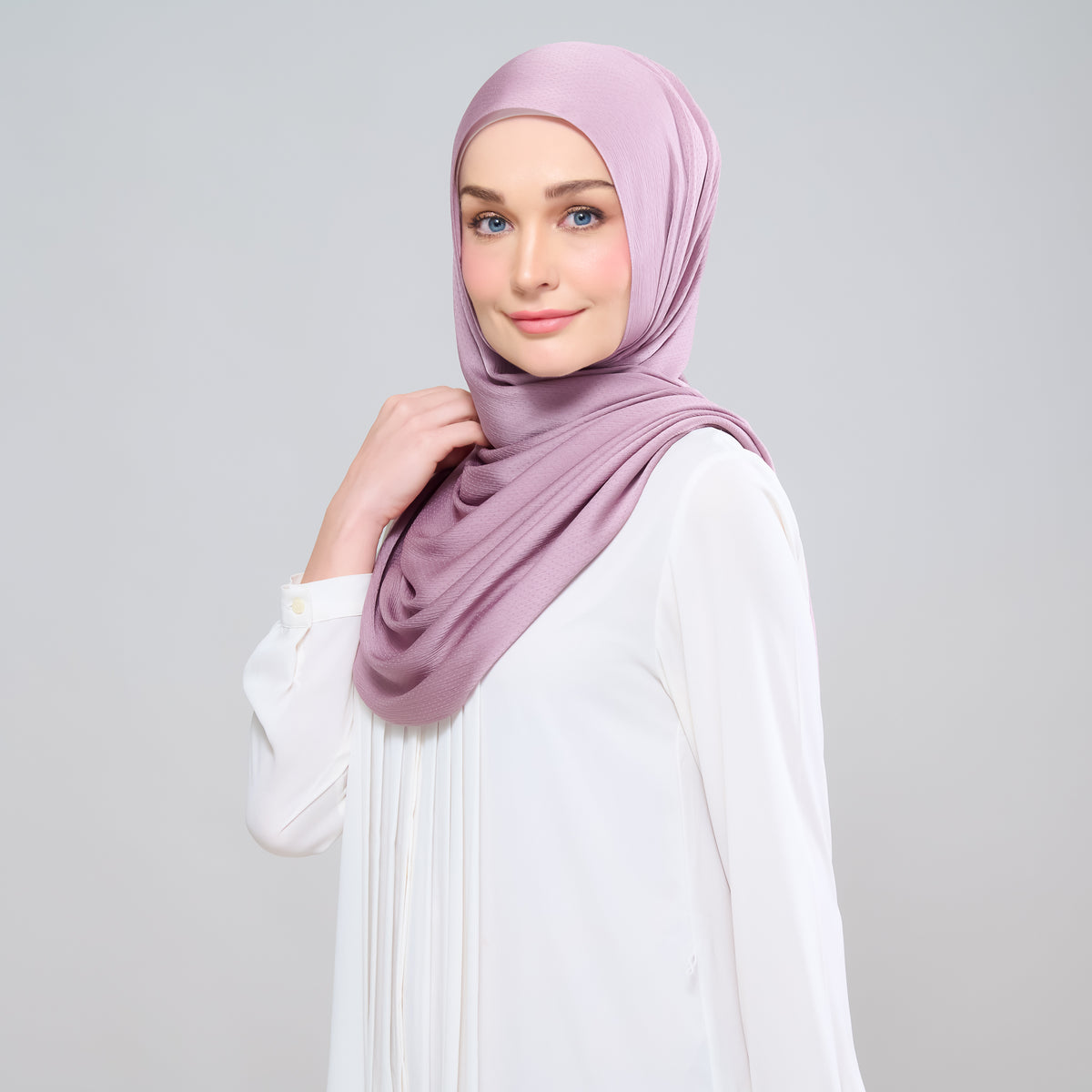 Scarlet Silk Shawl in Light Orchid