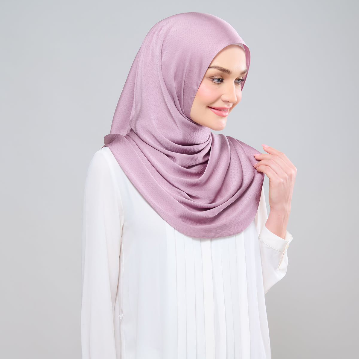 Scarlet Silk Shawl in Light Orchid